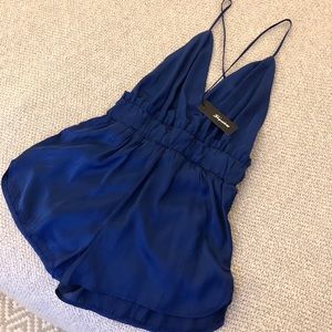 Royal blue satin romper
